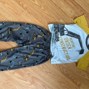 Carter's Yellow and Gray Construction Pajama Set
